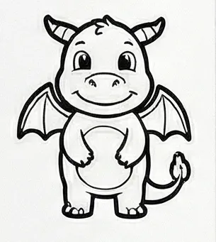 a drawing of a dragon with a heart.webp